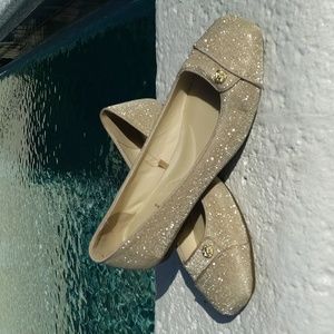 Anne Klein flats gold sparkly women's size 9